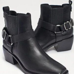 Sam Edelman Bellamie Leather Moto Boots Black Size 7 NIB